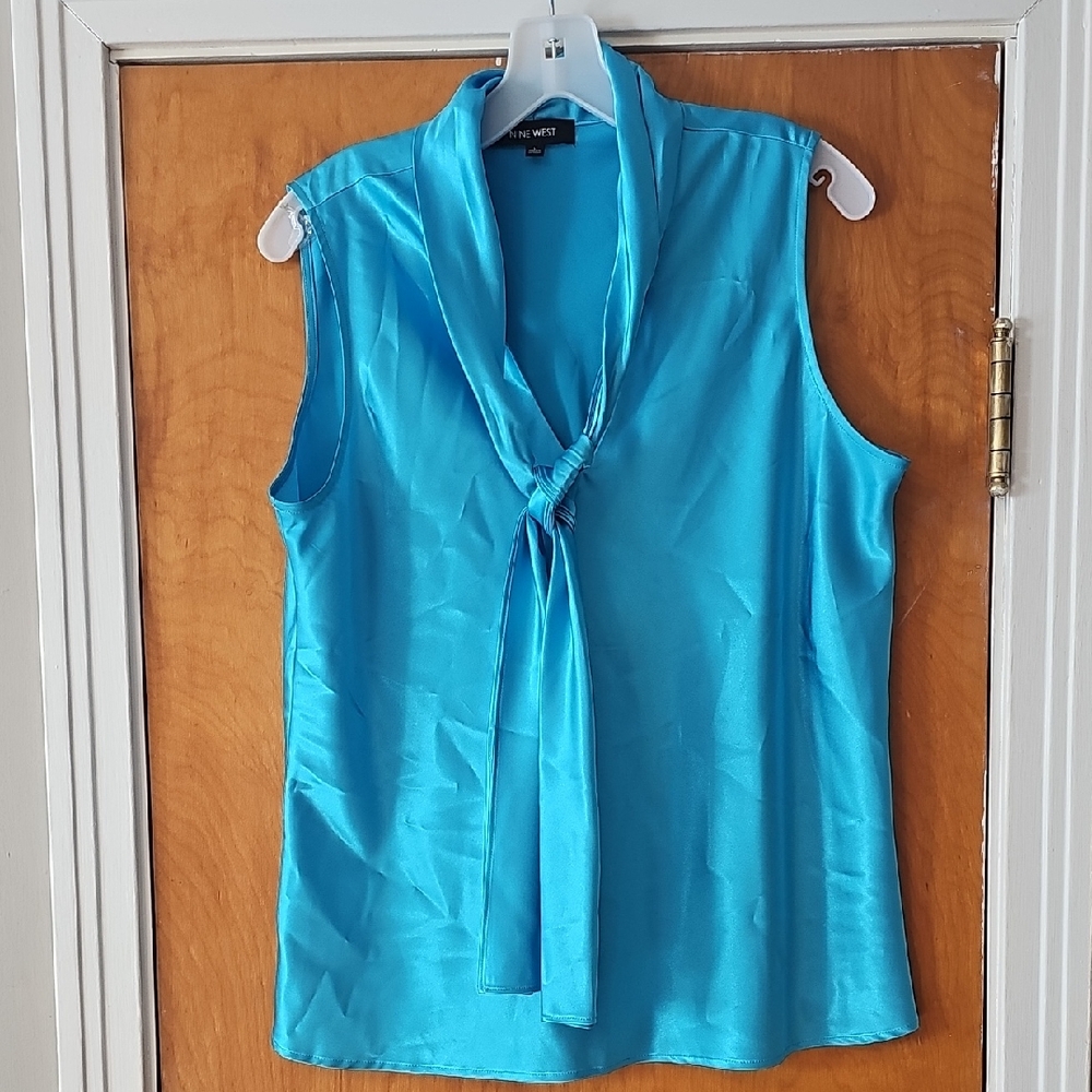 Nine West Blue Sleeveless Blouse